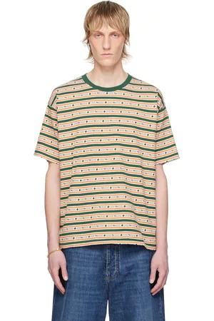 BODE T-shirt vert à motif Scottie en tricot jacquard