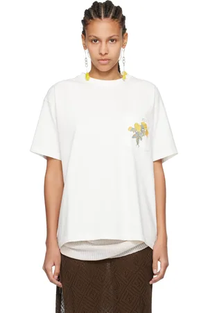 BODE T-shirt blanc cassé à image florale