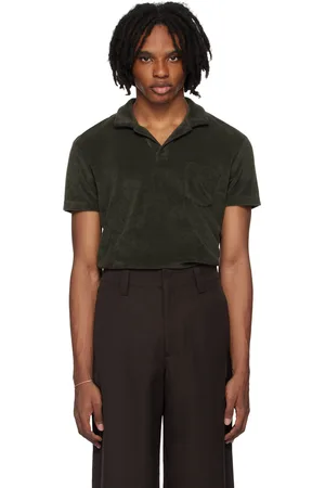 Orlebar Brown Polo brun à patte fendue