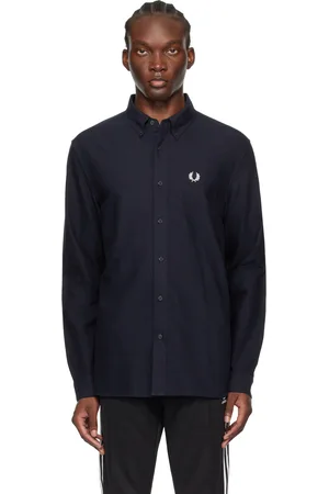 Fred Perry Chemise bleu marine à boutons