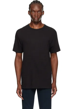 RAG&BONE T-shirt noir en coton flammé