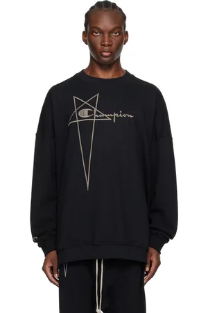 Rick Owens Pull molletonné surdimensionné noir édition Champion
