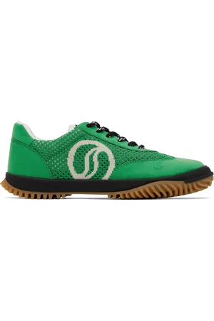 Stella McCartney Baskets de sport vertes en filet à logos S-Wave et à panneaux