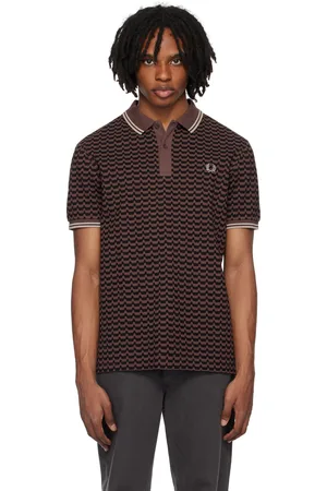 Fred Perry Polo brun à motif graphique