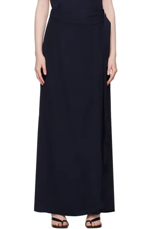 St Agni Pantalon bleu marine à assemblage portefeuille