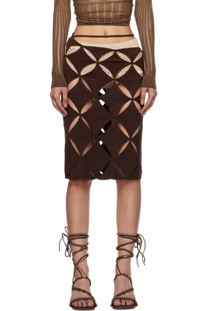 Isa Boulder Minijupe Centauri brune à motif argyle