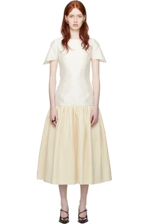 Nicklas Skovgaard Robe longue Andrea blanc cassé exclusive à SSENSE - Mariage