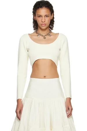 Molly Goddard T-shirt à manches longues Lucia blanc cassé exclusif à SSENSE - Mariage