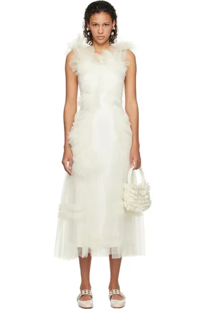 Molly Goddard Robe midi Jaya blanc cassé exclusive à SSENSE - Mariage