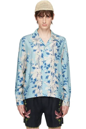 BODE Chemise bleue à motif de bambous
