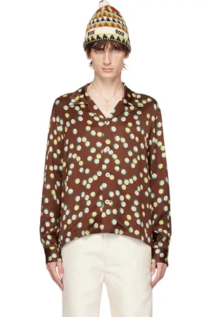 BODE Chemise brune à pois Bubble