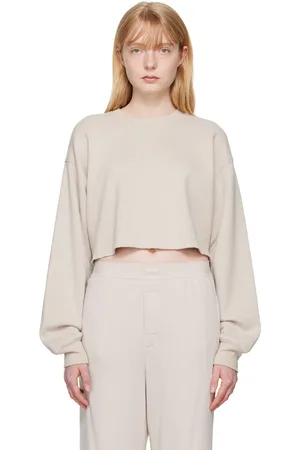 SKIMS Pull molletonné écourté taupe - Cotton Fleece