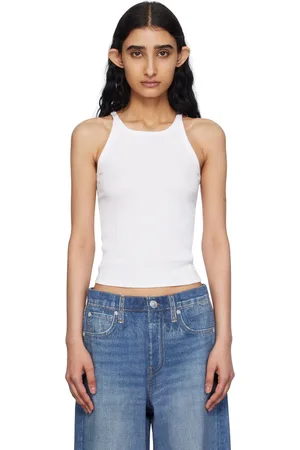 RAG&BONE Débardeur blanc en jersey côtelé à bretelles fines