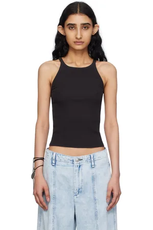 RAG&BONE Débardeur noir en jersey côtelé à bretelles fines