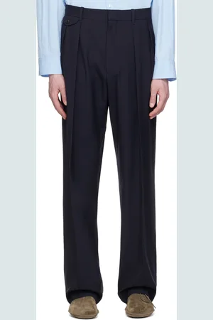 The Row Pantalon Marcello bleu marine