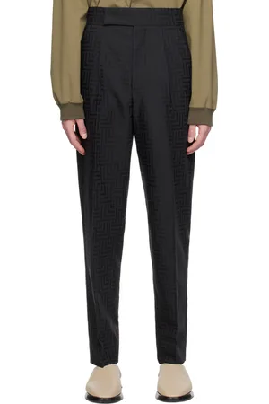 FEAR OF GOD Pantalon noir à motif graphique en tissu jacquard