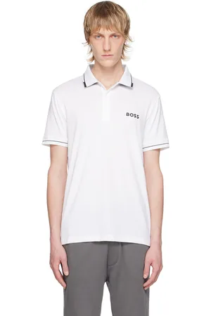 HUGO BOSS Polo blanc à logos contrecollés