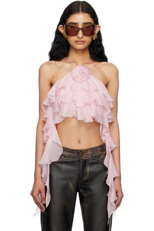 BLUMARINE Débardeur rose à volants