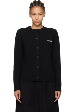 We11 Done Cardigan noir à logo brodé