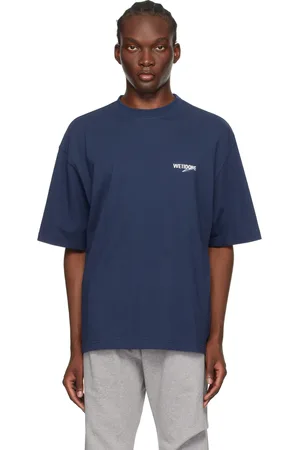 We11 Done T-shirt bleu marine à logos Wave