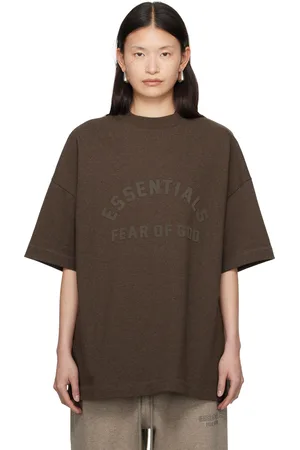 FEAR OF GOD T-shirt brun à logo contrecollé - Core