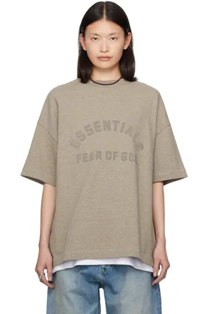 FEAR OF GOD T-shirt gris à logo contrecollé - Core
