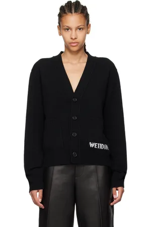 We11 Done Cardigan noir à poches plaquées
