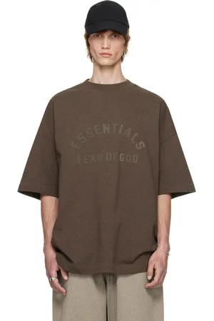 FEAR OF GOD T-shirt brun à logo contrecollé - Core