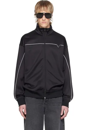 VALENTINO Blouson de survêtement noir à ferrure à logo