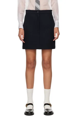 Thom Browne Minijupe bleu marine à motif en tricot jacquard