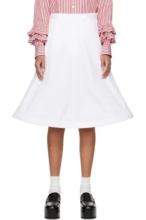 Comme des Garçons Jupe midi blanche à ourlet à armature