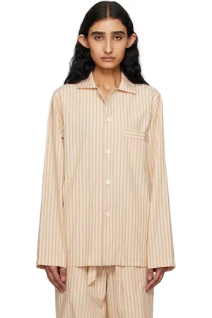 Tekla Chemise de pyjama à manches longues beige