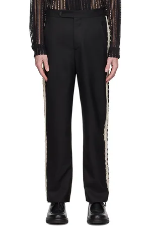 BODE Pantalon noir à garnitures en dentelle