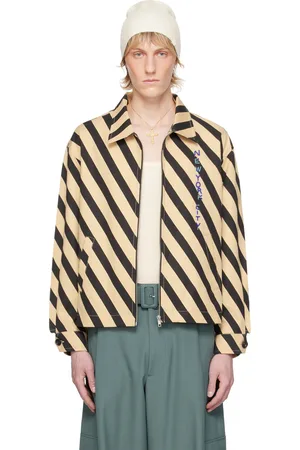 BODE Blouson noir et beige à rayures Domino