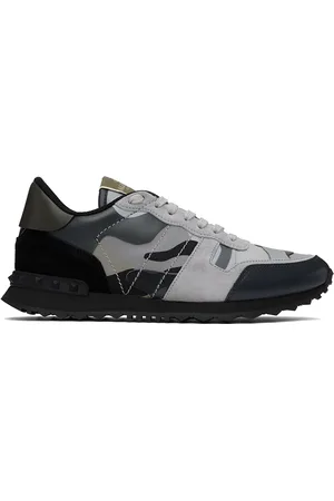 VALENTINO GARAVANI Baskets Rockrunner gris et noir à motif camouflage