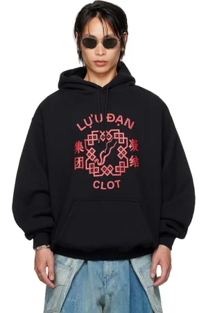 LU’U DAN Pull à capuche surdimensionné noir édition CLOT