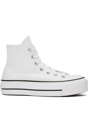 Converse Baskets montantes Chuck Taylor All Star blanches en canevas à plateforme