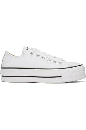 Converse Baskets basses Chuck Taylor All Star blanches en cuir à plateforme