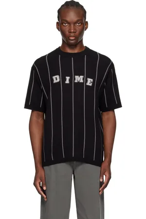 DIME T-shirt noir à rayures