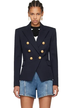 Balmain Veston bleu marine à double boutonnage
