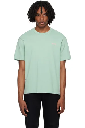 A.P.C. T-shirt vert à logo floqué