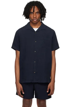 A.P.C. Chemise décontractée bleu marine édition JJJJound