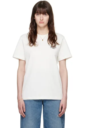 A.P.C. T-shirt blanc cassé à logo