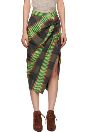 Vivienne Westwood Jupe midi Side Panther verte