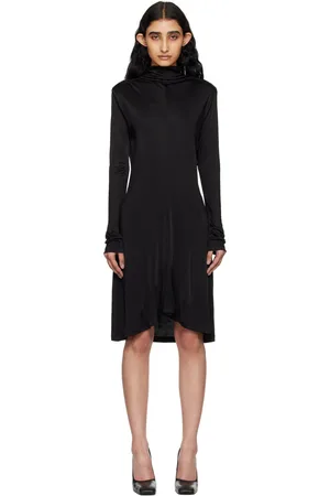 Helmut Lang Robe midi noire à col bénitier