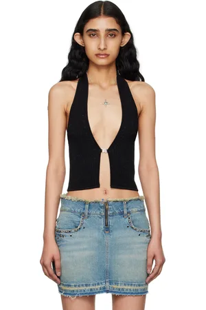MISBHV Débardeur noir en tricot façonné exclusif à SSENSE