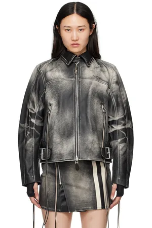 Eytys Blouson Flux noir en cuir exclusif à SSENSE