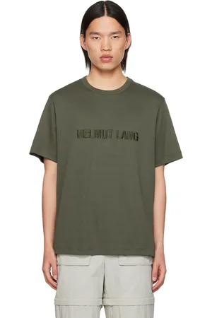 Helmut Lang T-shirt gris à logo brodé
