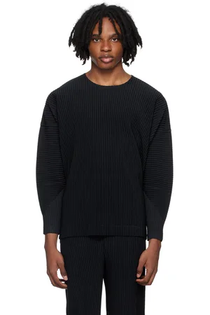 Issey Miyake T-shirt à manches longues Aerial noir