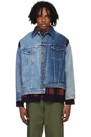 Pins & Needles Blouson noir et rouge en denim à empiècements superposés